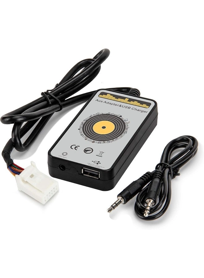 AUX Input & USB Charging Interface - 3.5mm AUX 5V/3.0A USB CD changer