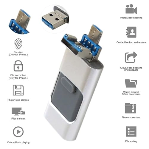 USB 3.0 Flash Drive - USB/Lightning/Type C 64GB