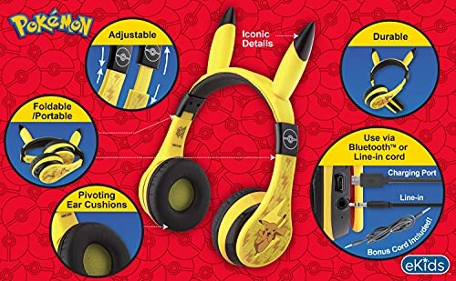 Pikachu Headband Headphones Wired Headphone