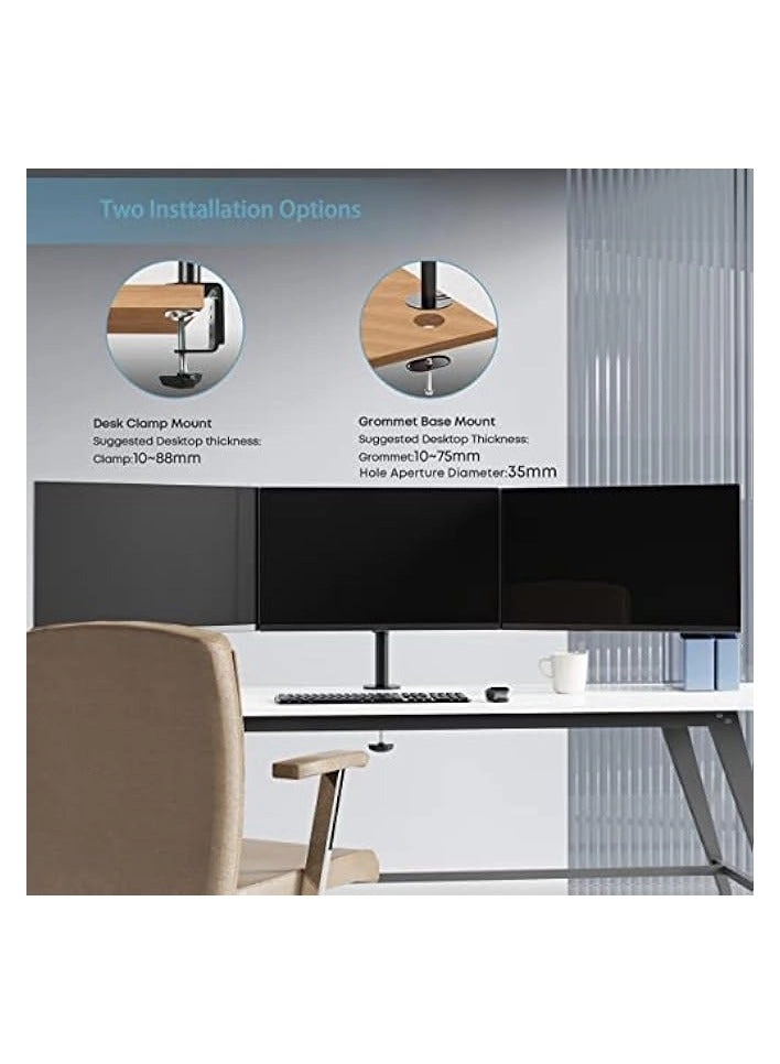 Triple Monitor Mount Stand - Triple 13-27 inch VESA 75 x 75/100 x 100