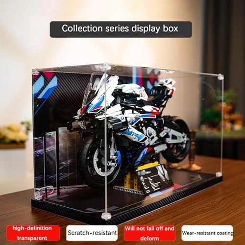 Display Case - Compatible with Lego 42130 Motorcycle M1000RR Dustproof 55 x 26 x 40 cm