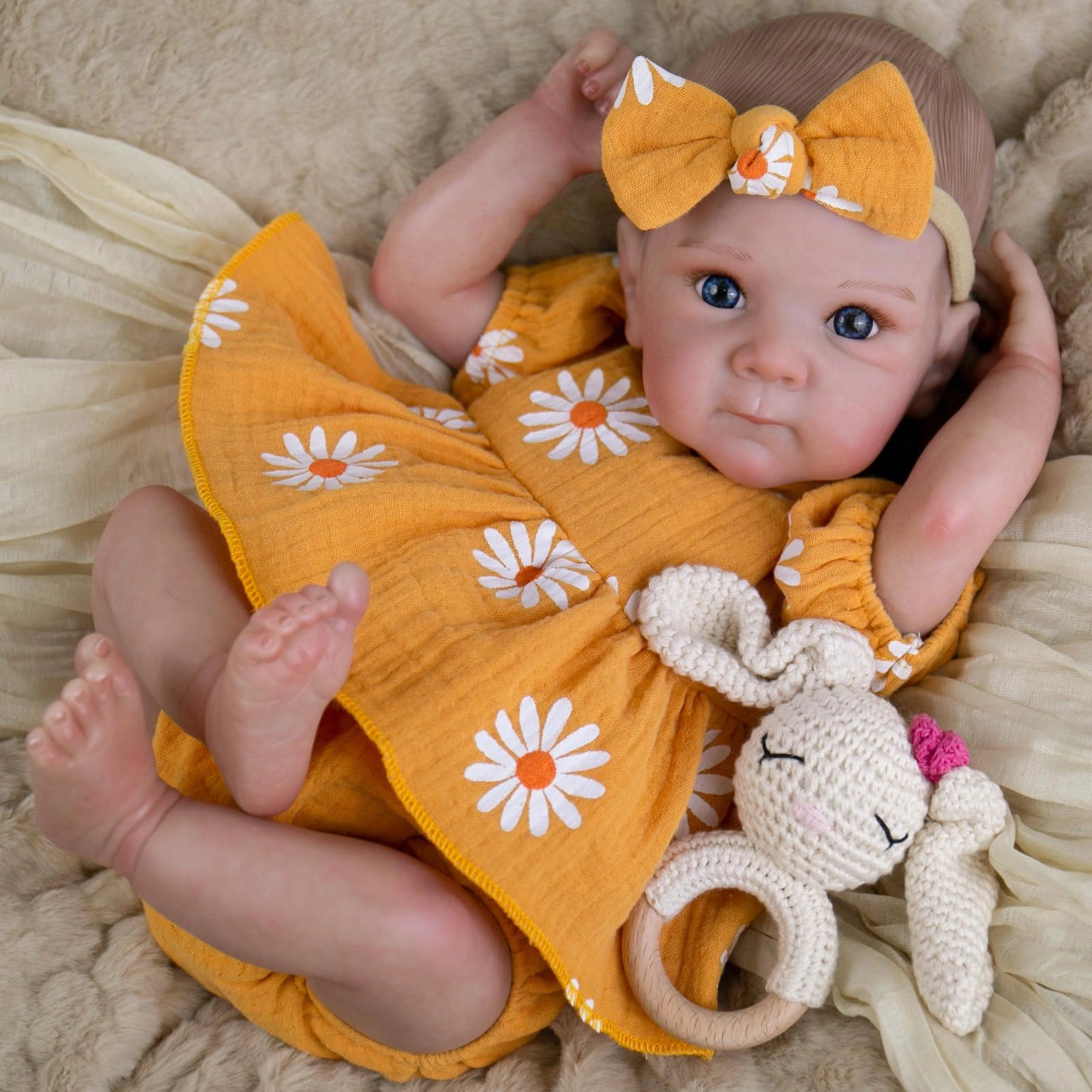 Reborn Baby Doll - 20-inch Vinyl Soft Cloth Body Girl Ages 3+