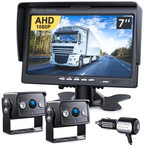 DVKNM Dual Backup Camera Monitor Kit - Night Vision 1920*1080