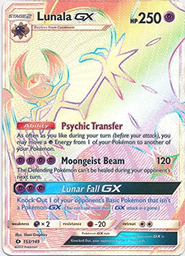 Pokémon Lunala-GX - 153/149 Secret Rare Sun & Moon