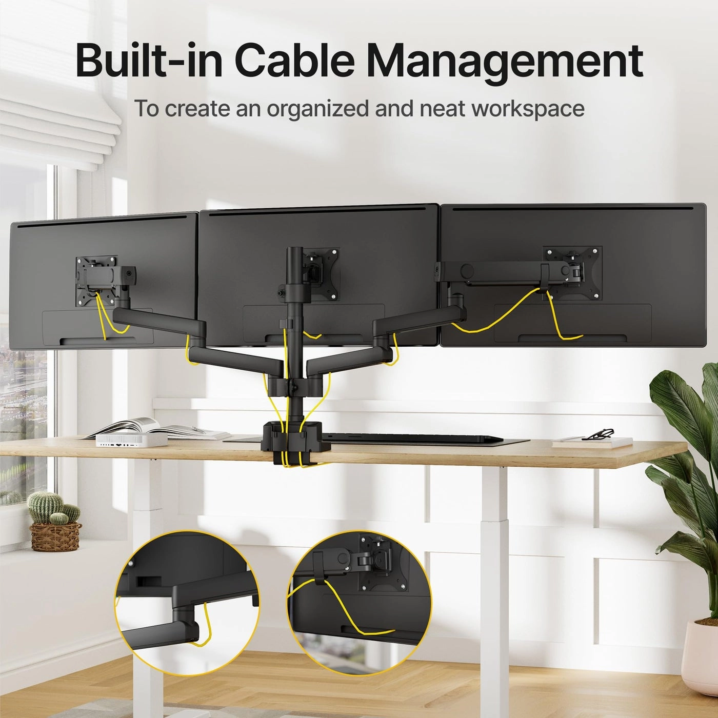 Triple Monitor Stand Mount - 3 17″-32″ VESA 75x75mm/100x100mm