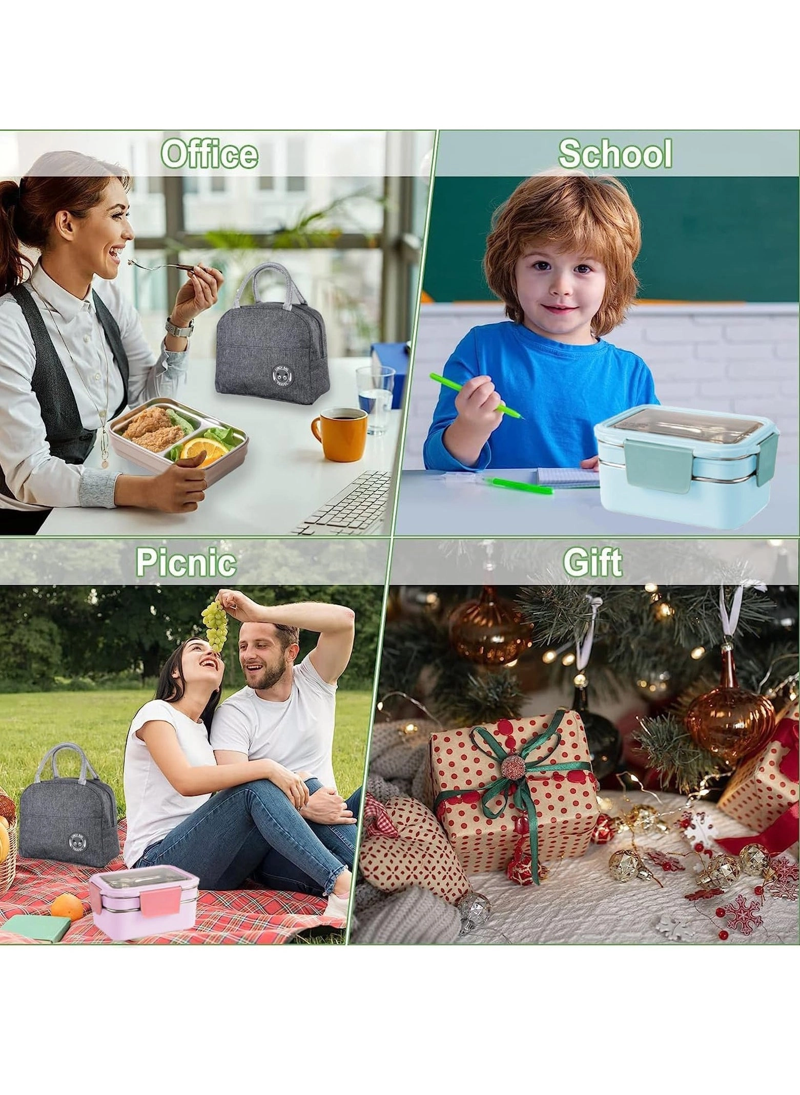 bento box - 304 Stainless steel Double-deck