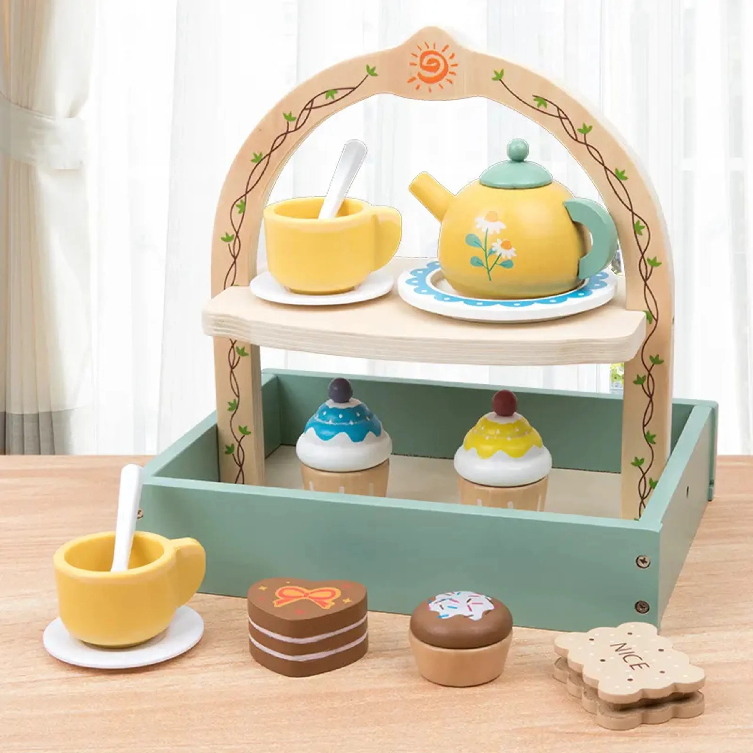 Kids Wooden Tea Pot Set (FP-2104-53)
