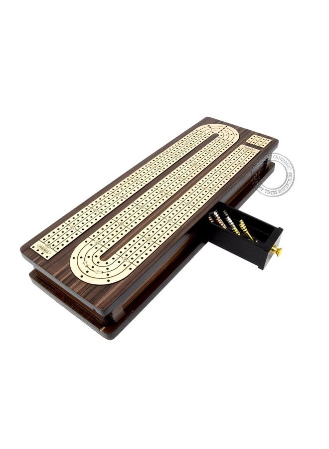 Continuous Cribbage Board - 4 Track Inlaid in Wenge Wood/Maple