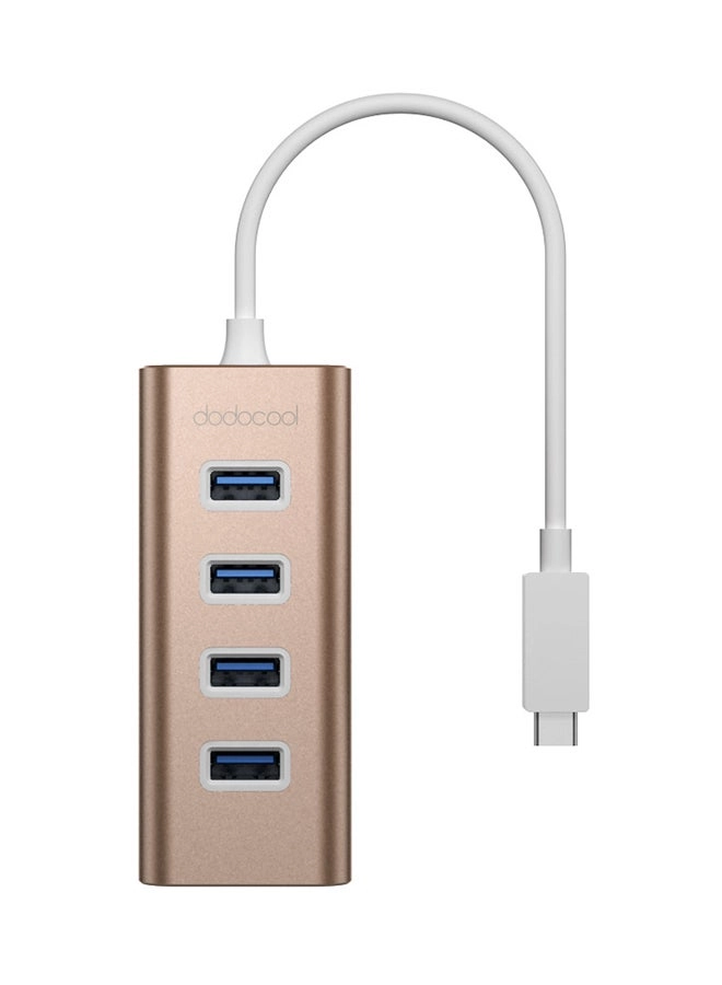 USB Hub - 4-Port Rose Gold/White
