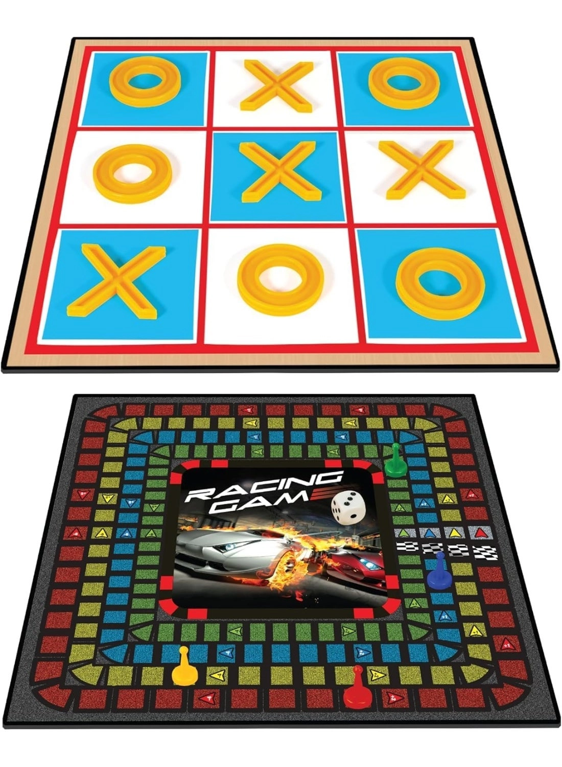 Classic Games - 2-in-1 Racing Game Tic-Tac-Toe basic