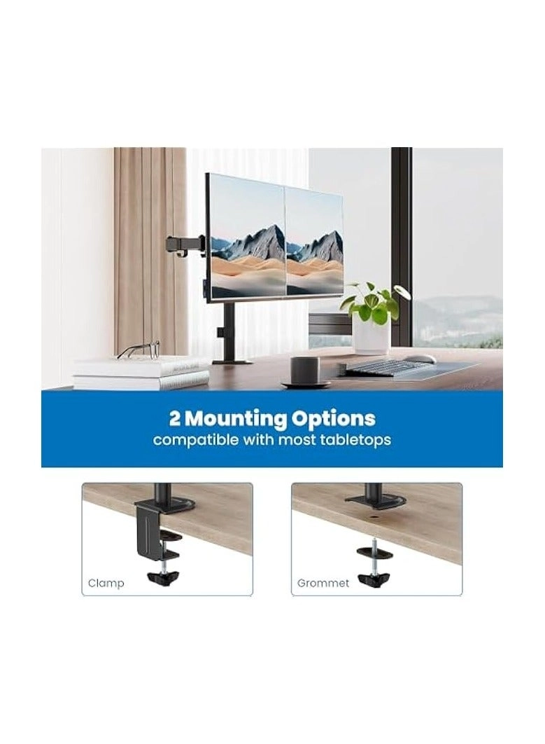 Dual Monitor Mount - 2 Monitors 32 inches 75mm or 100mm