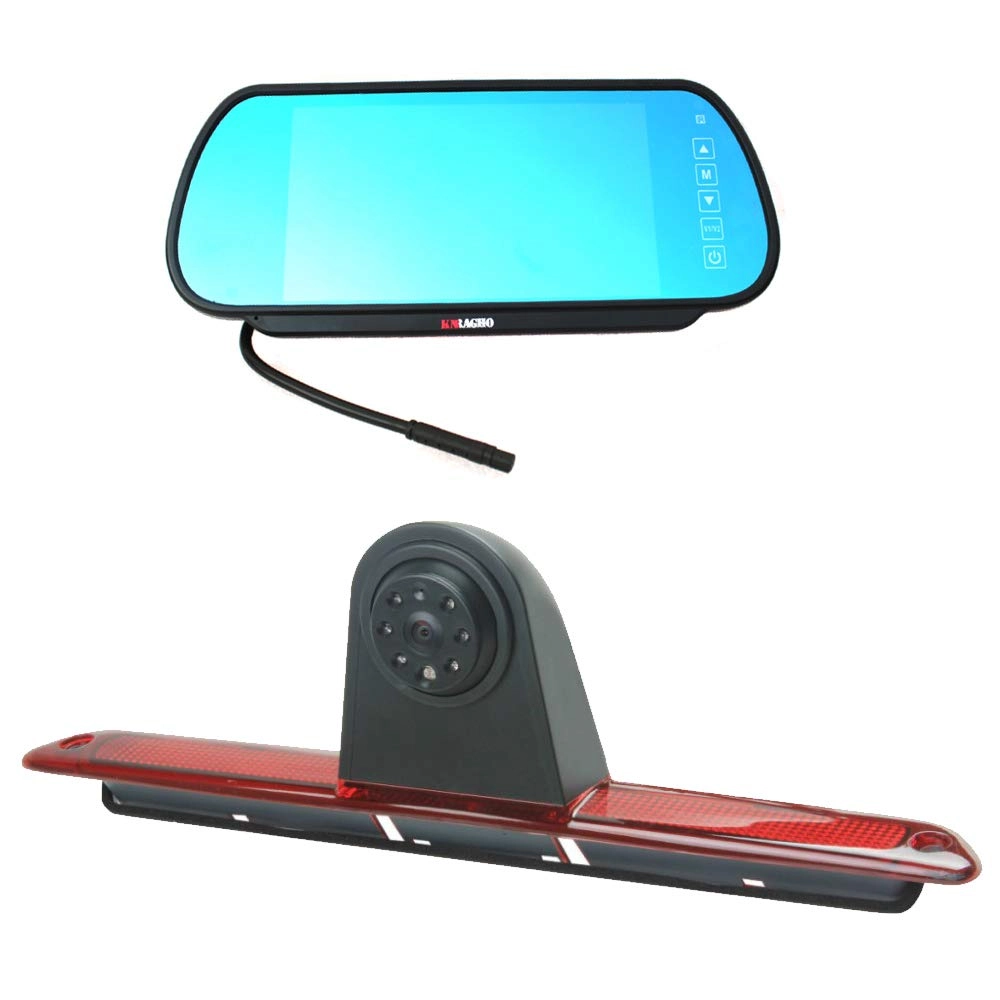 KNRAGHO Brake Light Camera - Night vision 480/520 TV lines + Monitor - 7 Inch