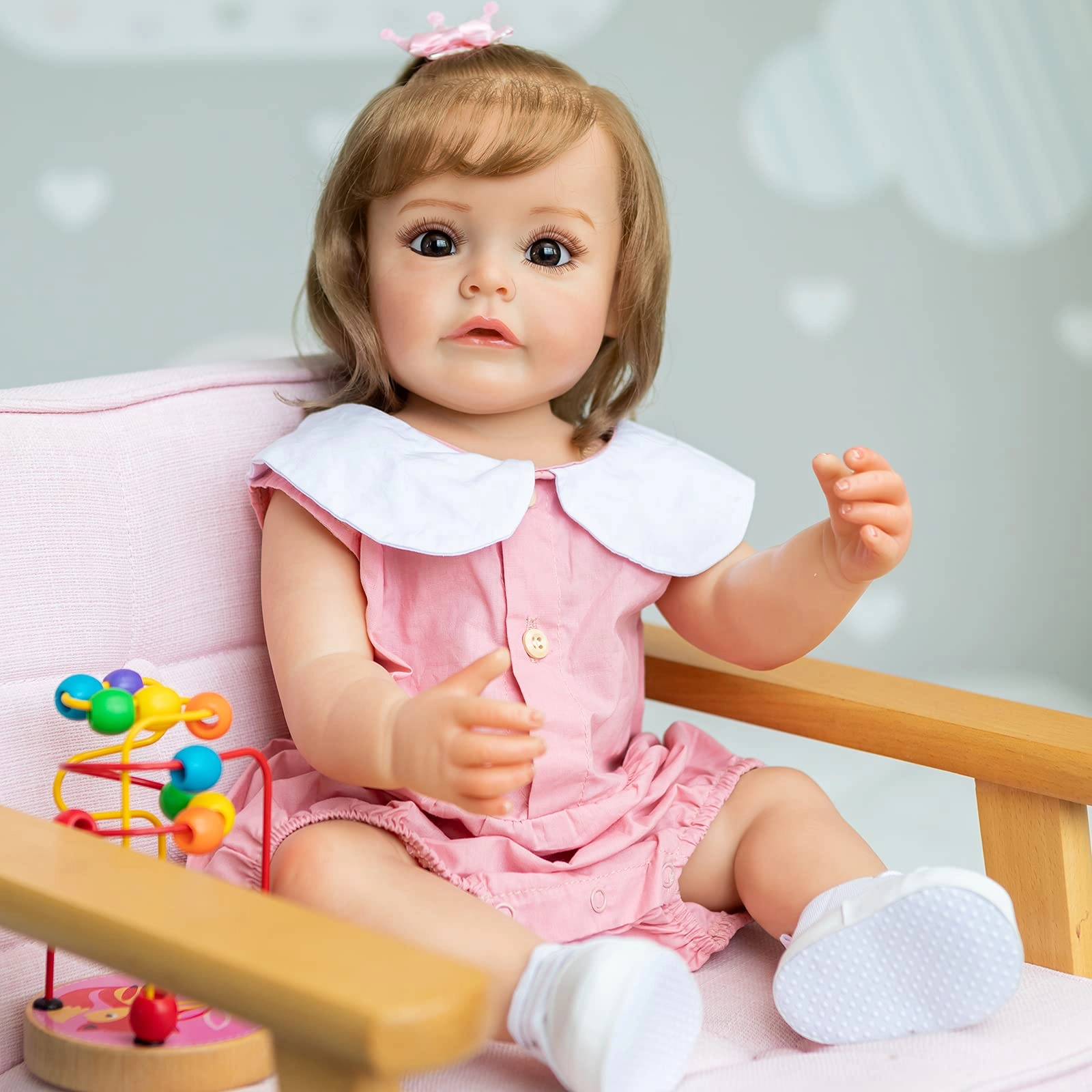Enjoy with Love Princess Sue-Sue Reborn Baby Doll - 55 cm Silicone Hand-rooted Hair