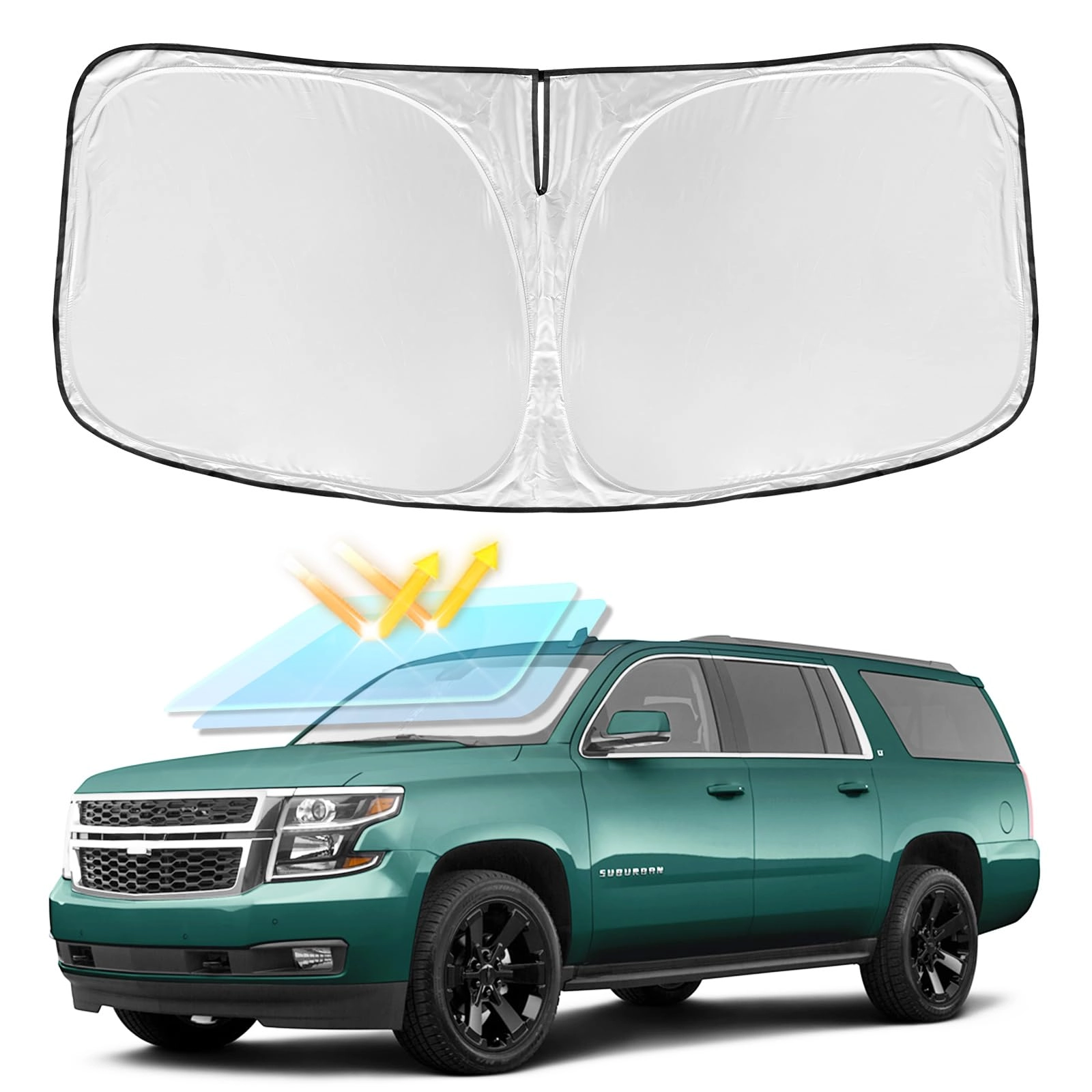 ZOIBV Windshield Sun Shade - Chevy Suburban 2015|2016|2017|2018|2019|2020