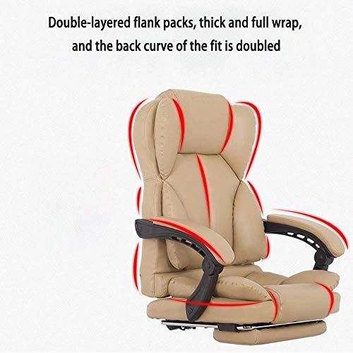 Desk Chair - PU Leather Brown High Back