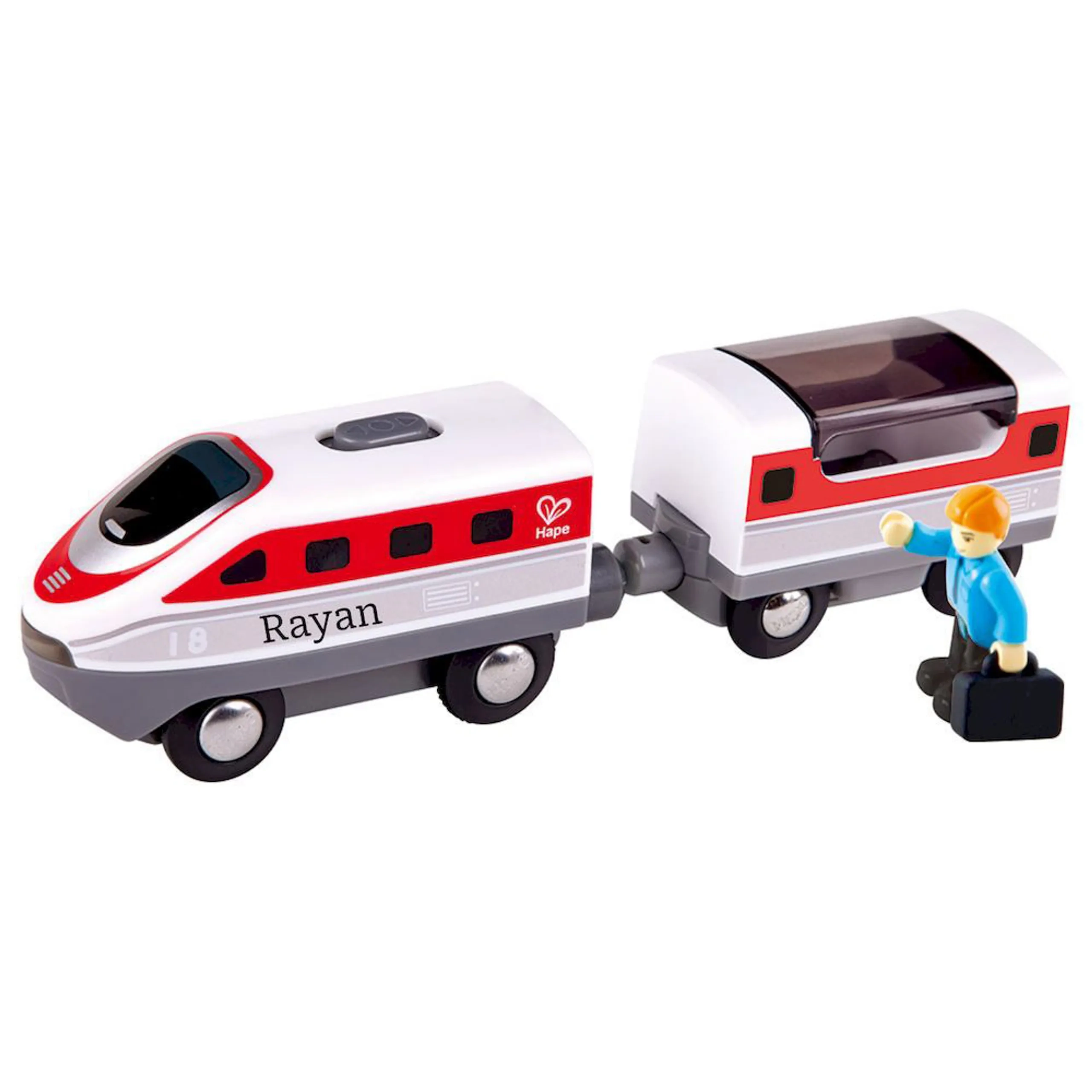 Hape Personalized Intercity Battery Powered Train Set 4pcs