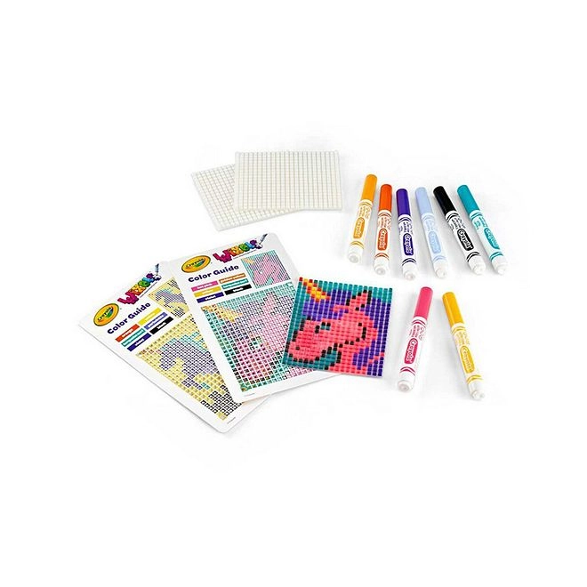 Wixels Unicorn Activity Kit - 2 Wixel Panels 2 Color Maps 8 Washable Markers