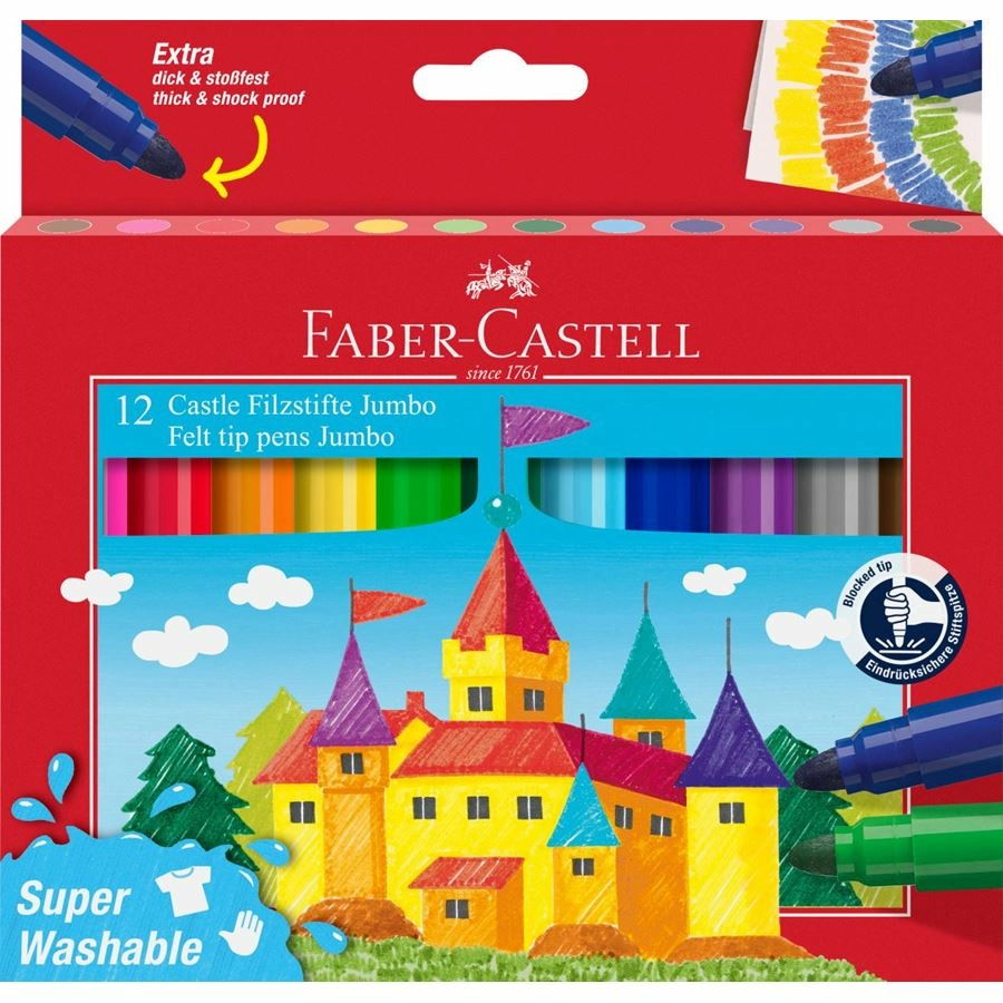 Faber-Castell Jumbo Connector Felt Pens - 12 piece(s) 12 Colours