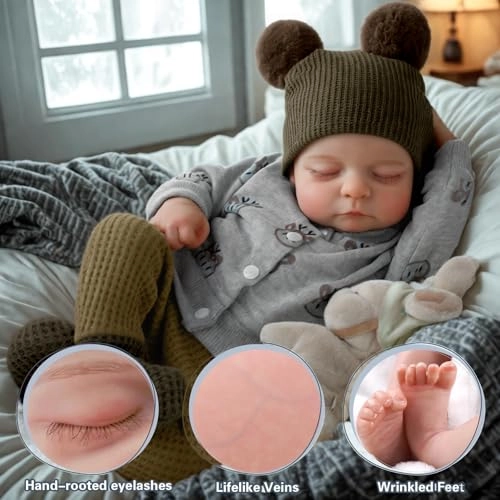 Noah Reborn Baby Doll - 20 Inches Soft Full Vinyl Body with Toy Accessories Gift Set Ages 3+