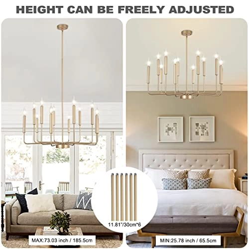 Modern Golden Chandelier - 36 cm