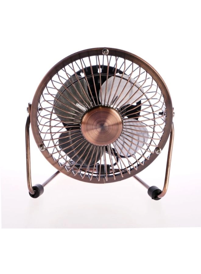 Portable USB Cooling Fan - Brown/Silver 1.2m Cable DC5V