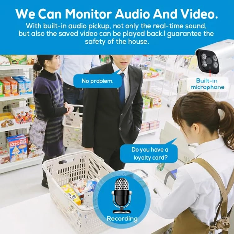 5MP HD Full Time Color Security Camera CCTV Surveillance System Kit - 4 Cameras 4CH 2560 X 1440