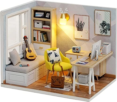 DIY Miniature Dollhouse Kit - Sunshine Study Room 1:32