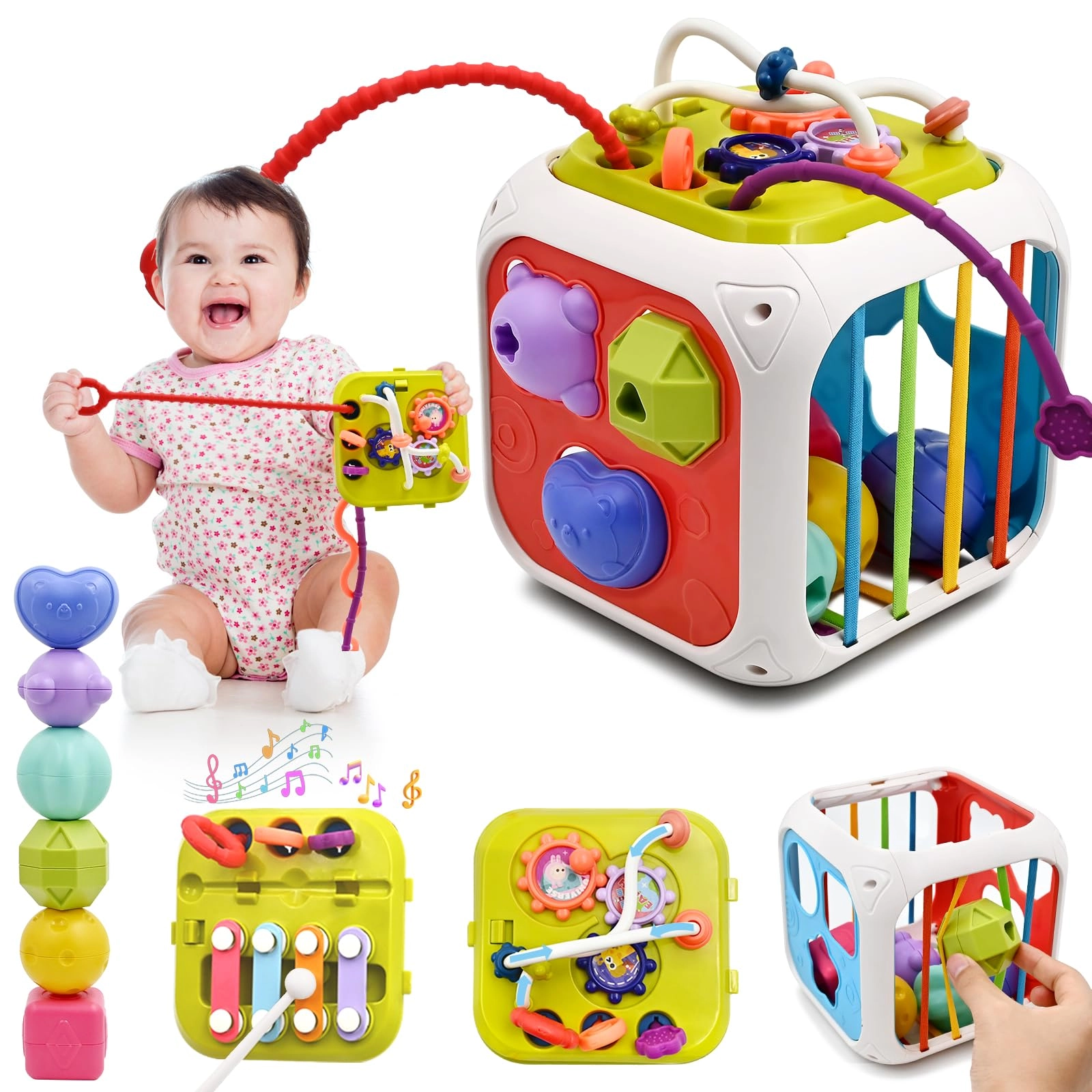 AiTuiTui Multifunction Activity Cube - 18 months+ 8 pieces