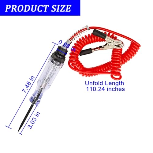 Car Test Light - 6V-24V alligator clips