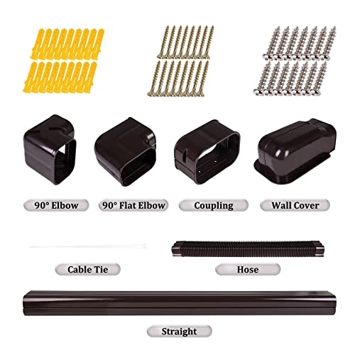 Line Set Cover Kit - fits for most mini split or central AC system ranging from 7000 BTU to 24000 BTU