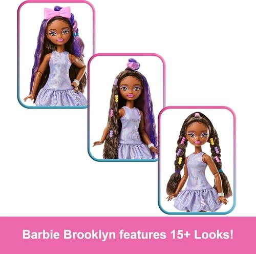 Brooklyn Fashion Doll - Stylized Hair Surprise Hair Accessories 15+ Looks Ages 4+