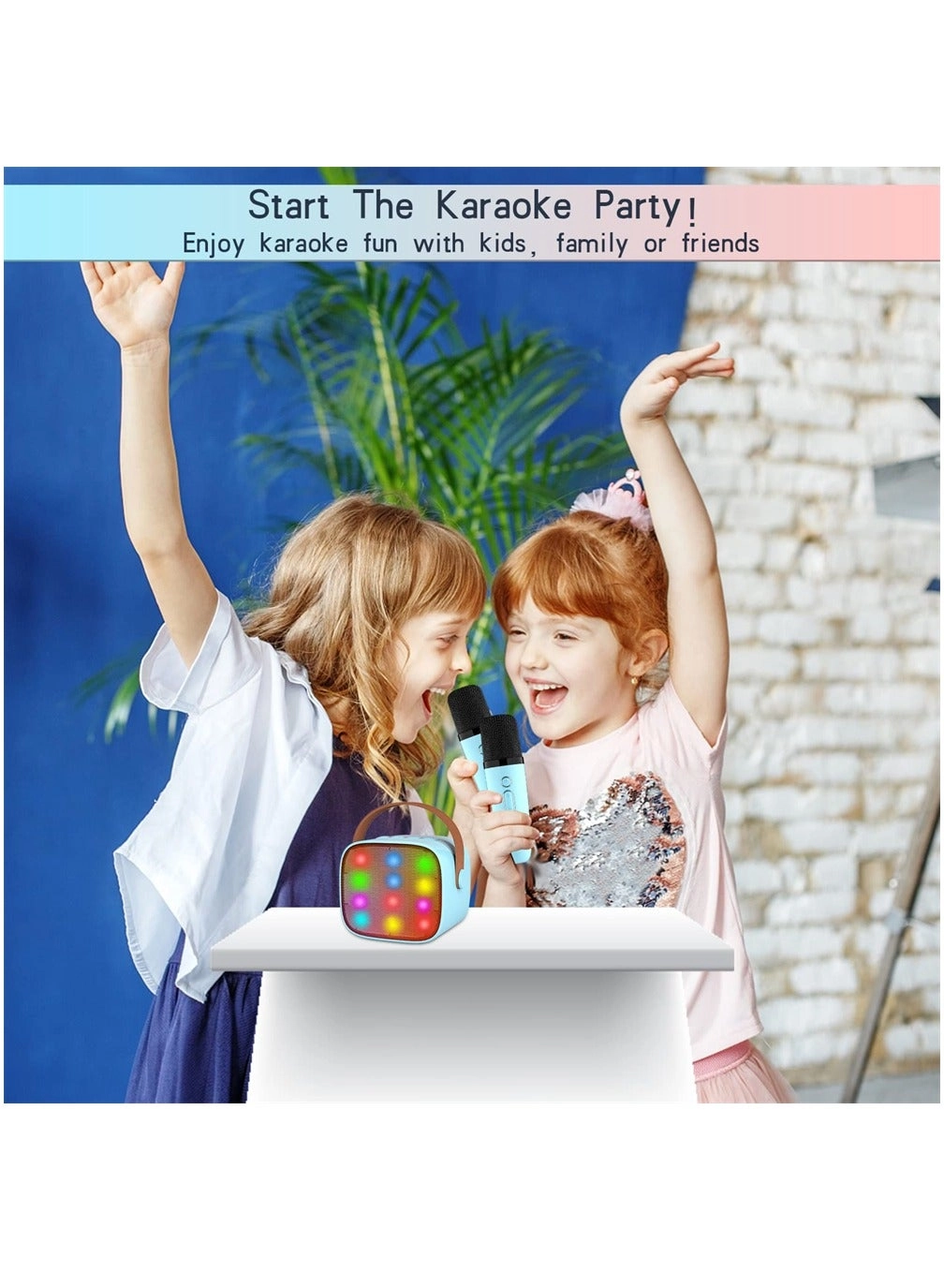 Portable Bluetooth Karaoke Speaker - 2 Microphones