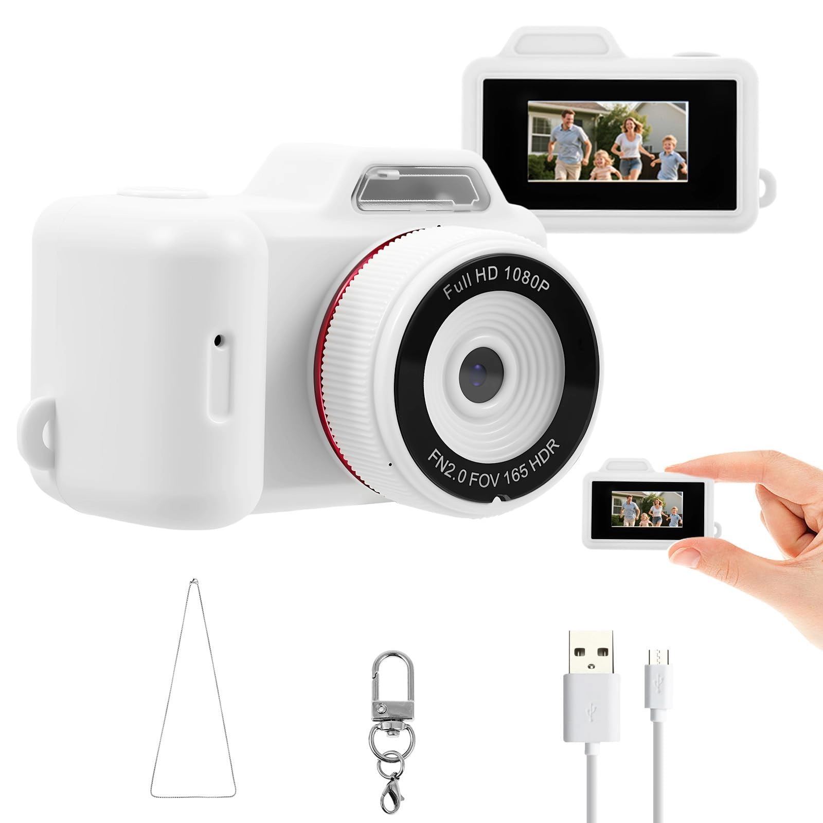 ZEJEXXB Mini Keychain Digital Camera