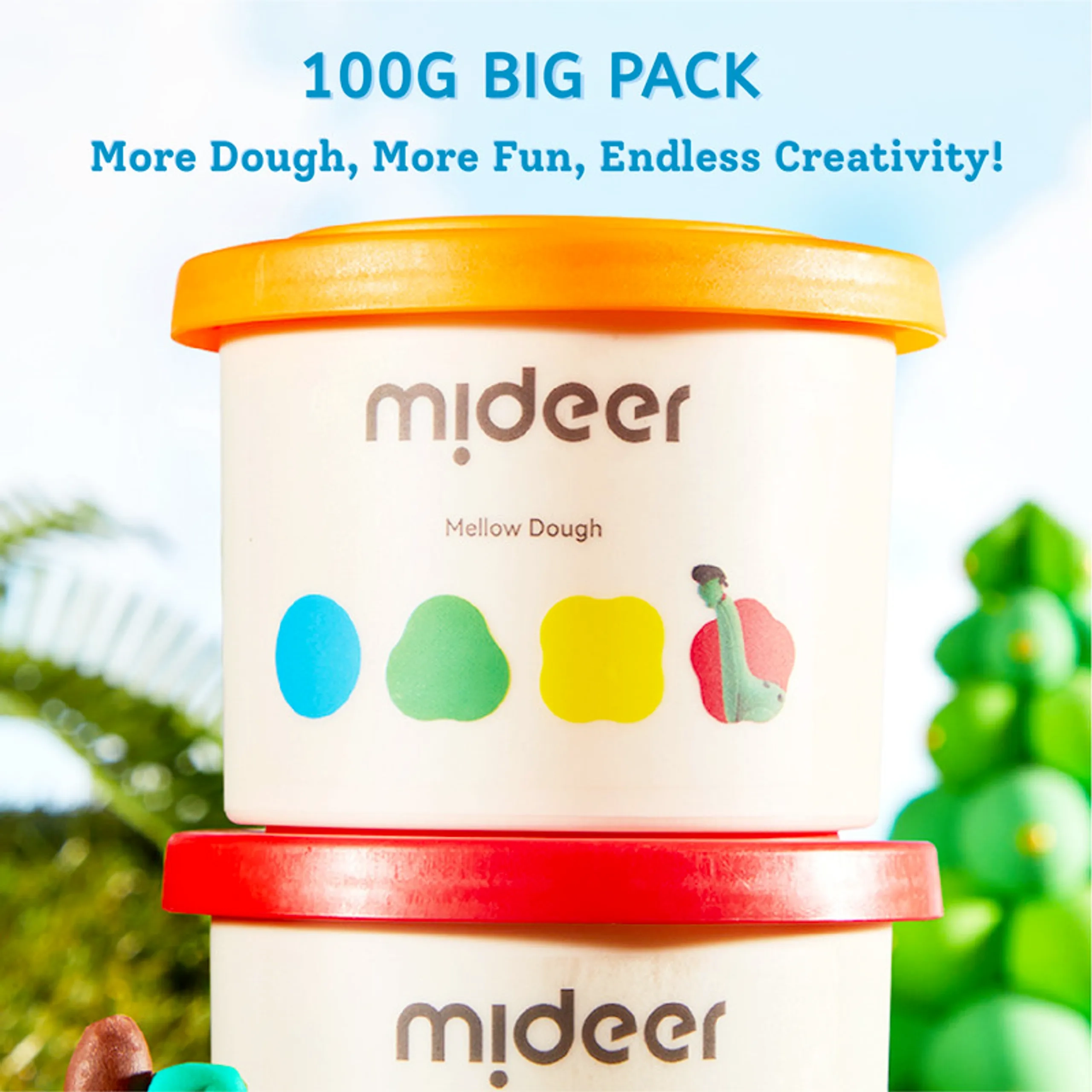 Mellow Dough Clay Set - natural wheat 400g 6pcs.