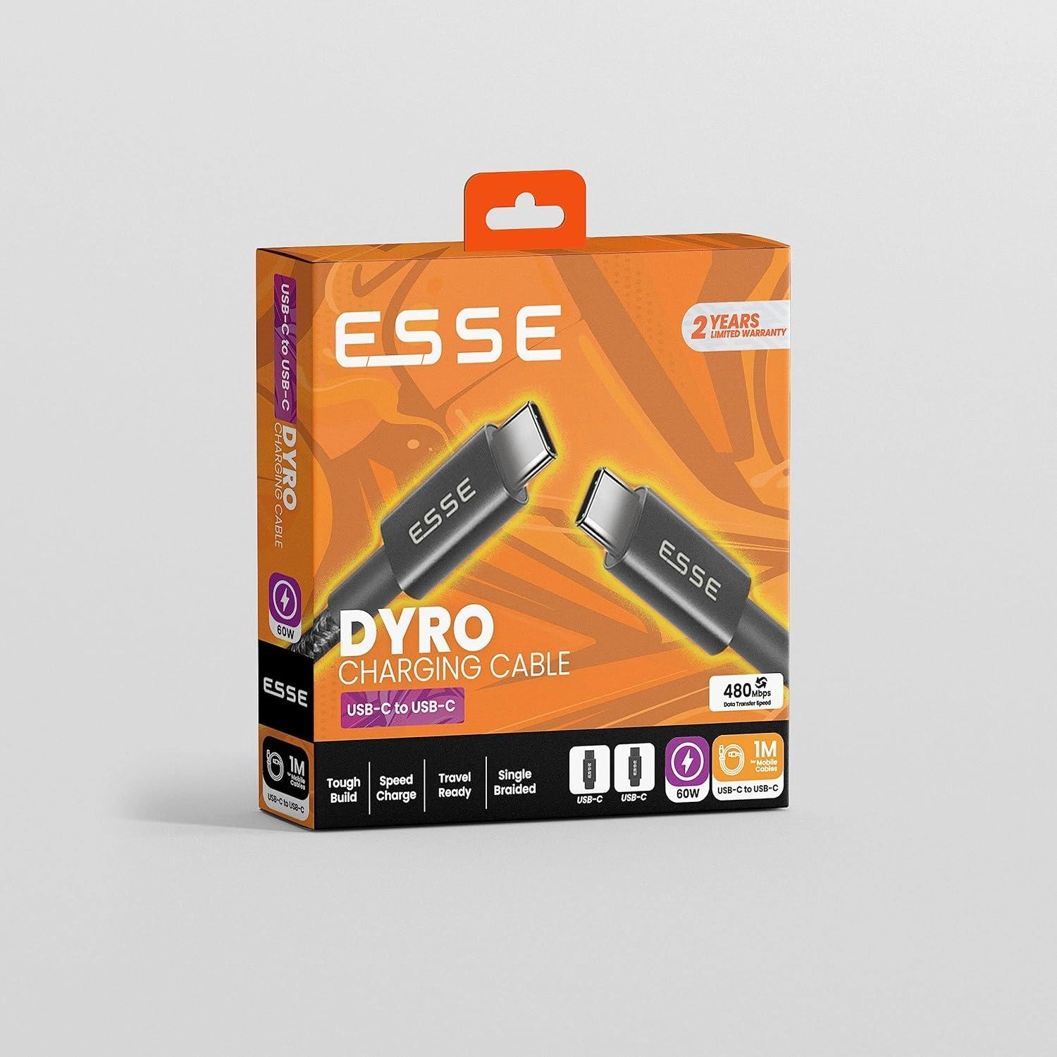 ESSE Type C To Type C Fast Charging Cable 60W USB-C to USB-C 1m