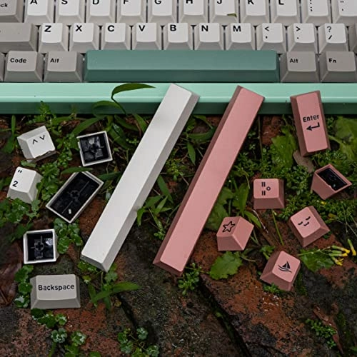 9009 Grey Beige Keycaps Set - ANSI/ISO Wired