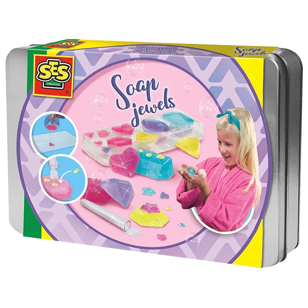 SES Creative Glittery Soap Jewels - Luxury storage tin Suitable for 8 years & above