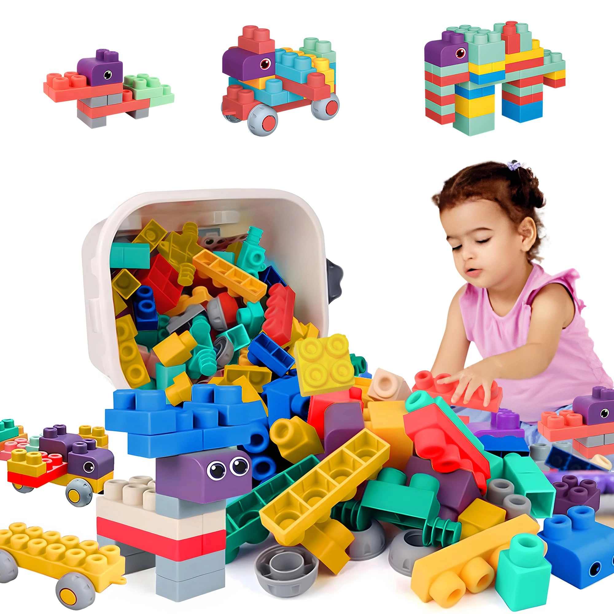 ROHSCE Baby Rubber Building Blocks - 80 Pieces
