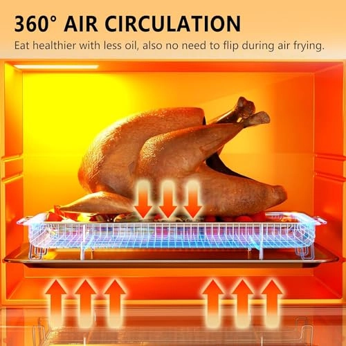 Oven Air Fryer Basket and Tray - Stainless Steel Set of 3