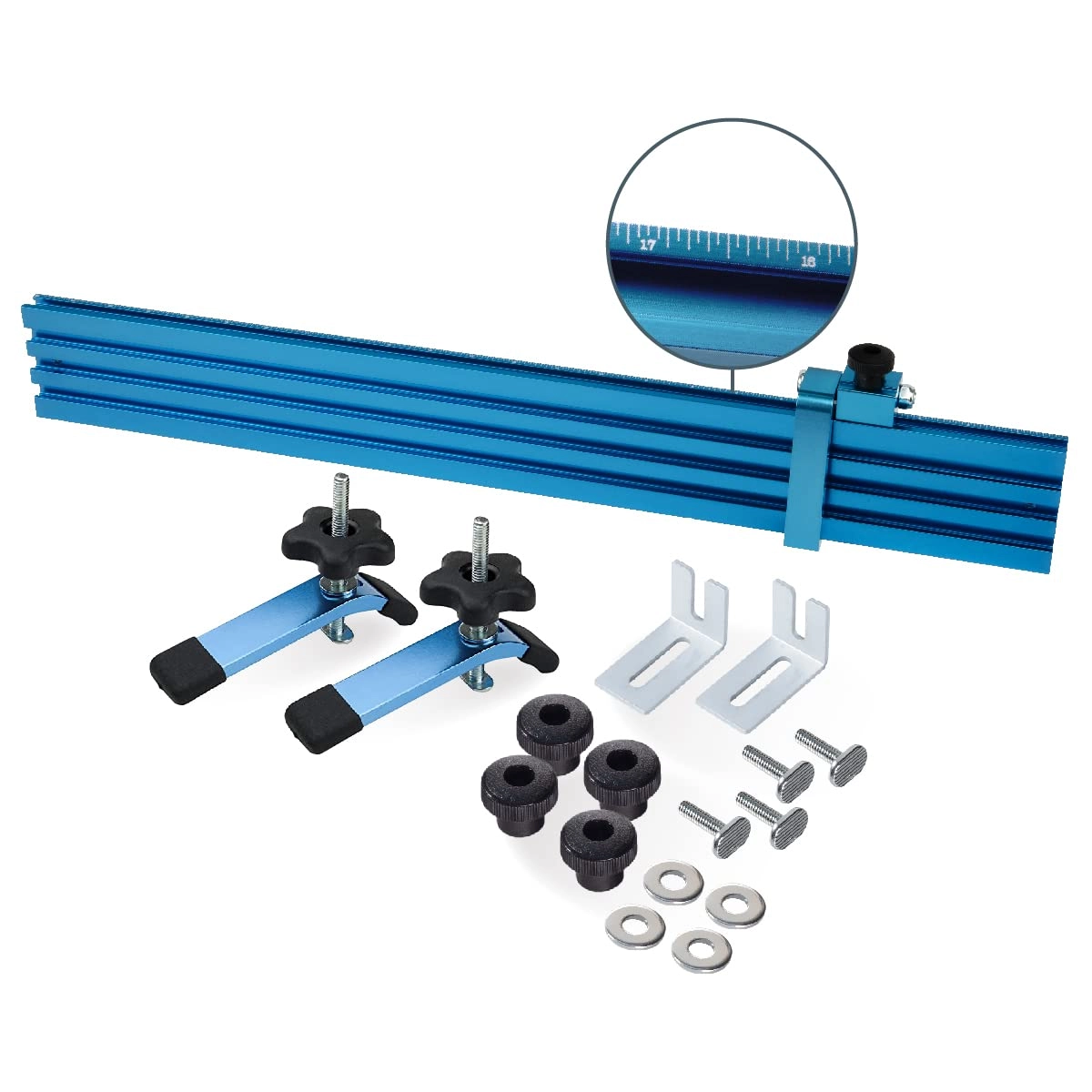 Powertec Drill Press Fence Set - 24 T Slot Laser Etched Scale