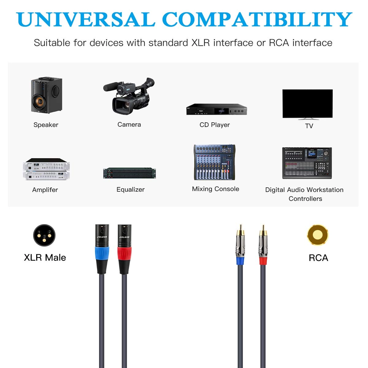 RCA to XLR Cable - 2m