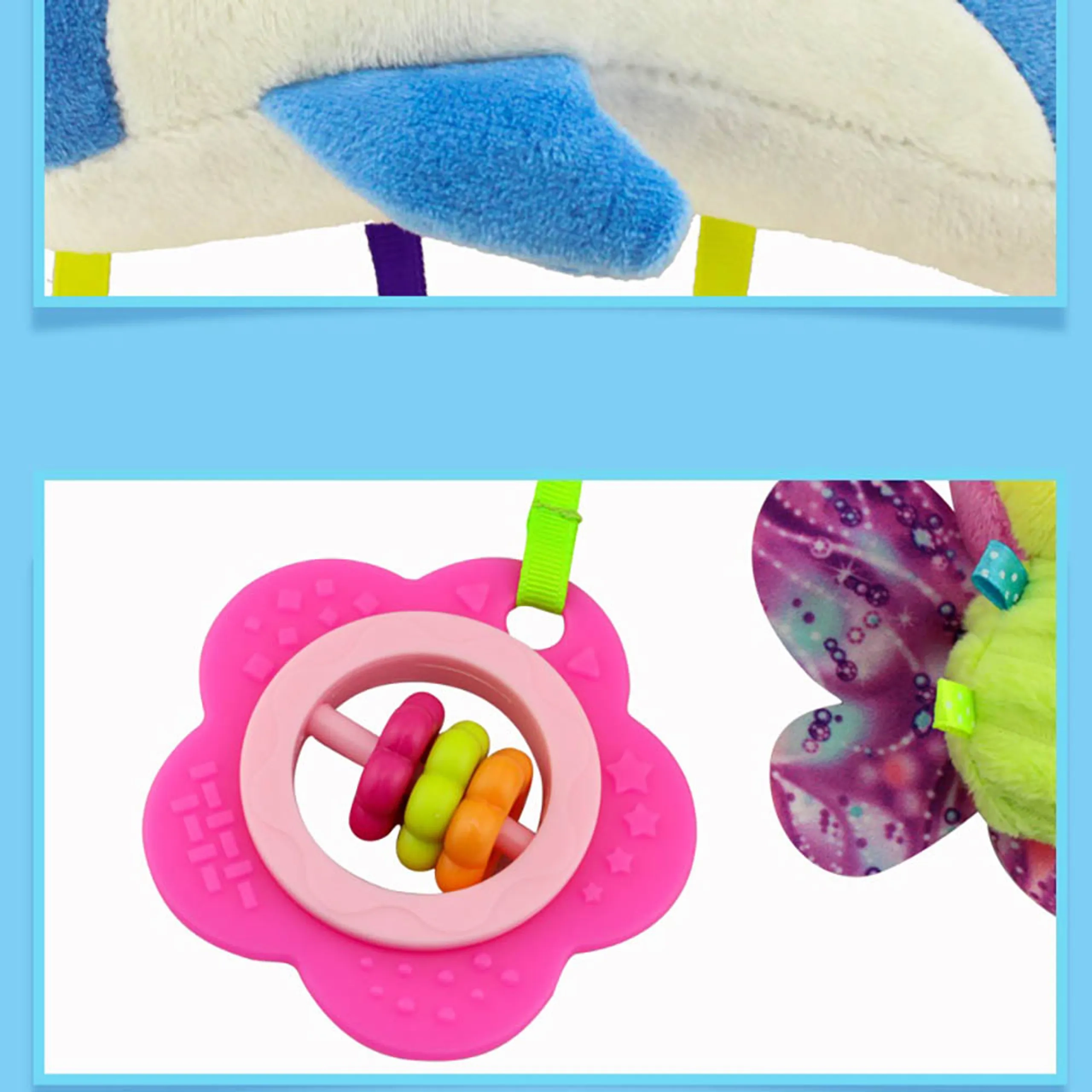 Baby Stroller Plush Hanging Mobile Rattle Toy - Suitable for 3 months and above