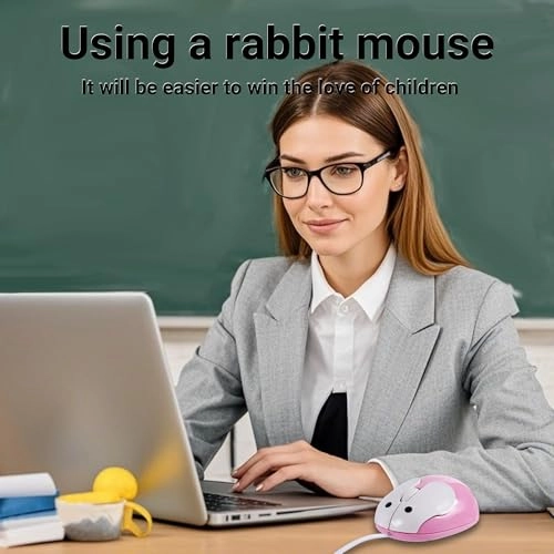 Cute Rabbit Shape Wired Mouse - USB