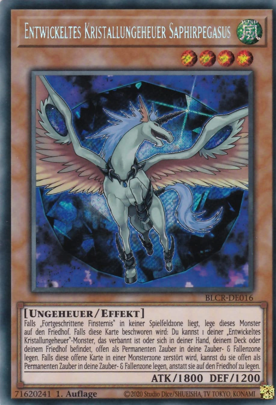 KNMI Yugioh Developed Crystal Monster Saphirpegasus BLCR-DE016 - German