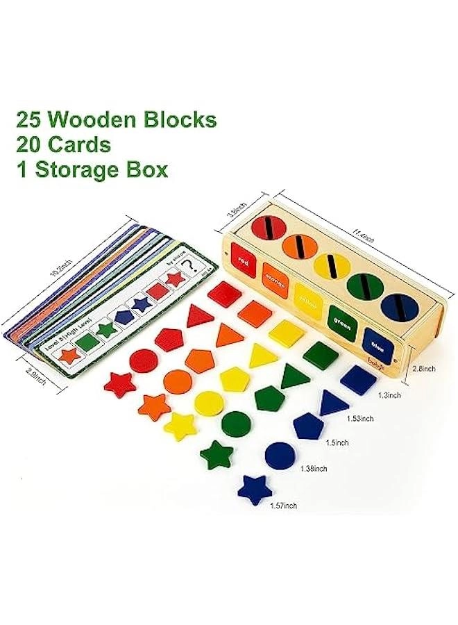 Shape Sorting and Color Matching Box - 1 2 3 Year Old 50 pieces