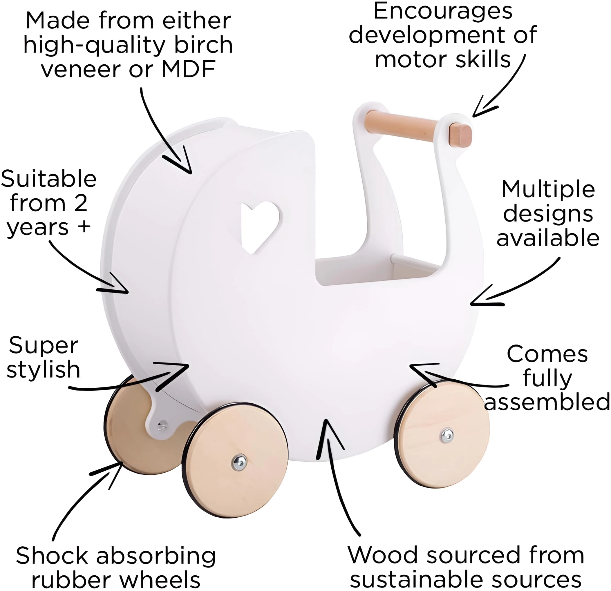 Classic Doll's Pram - 1 Count