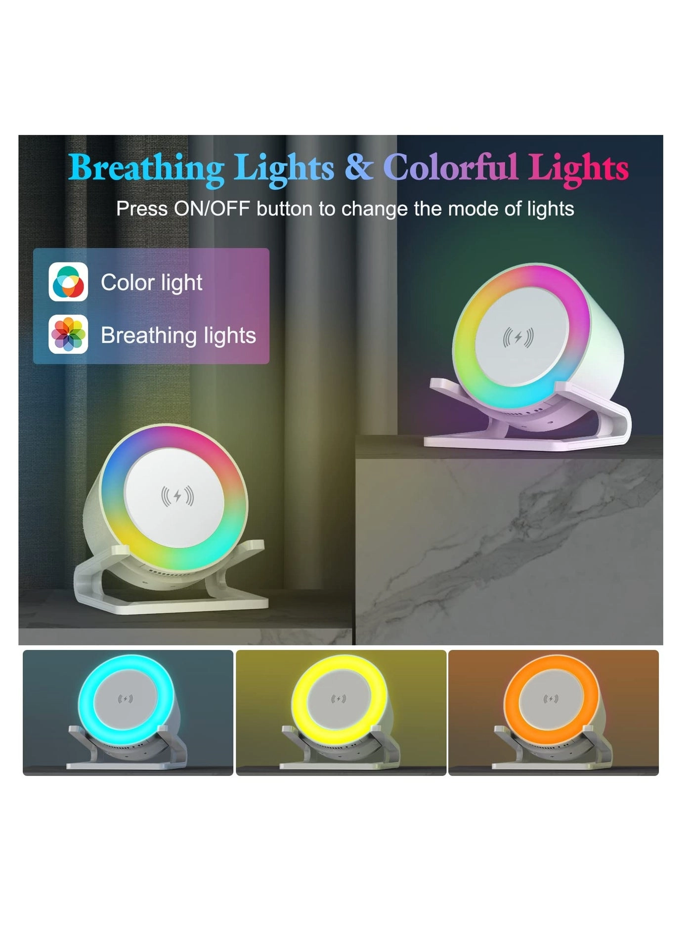 Night Lights Bluetooth Speaker - Type-C white