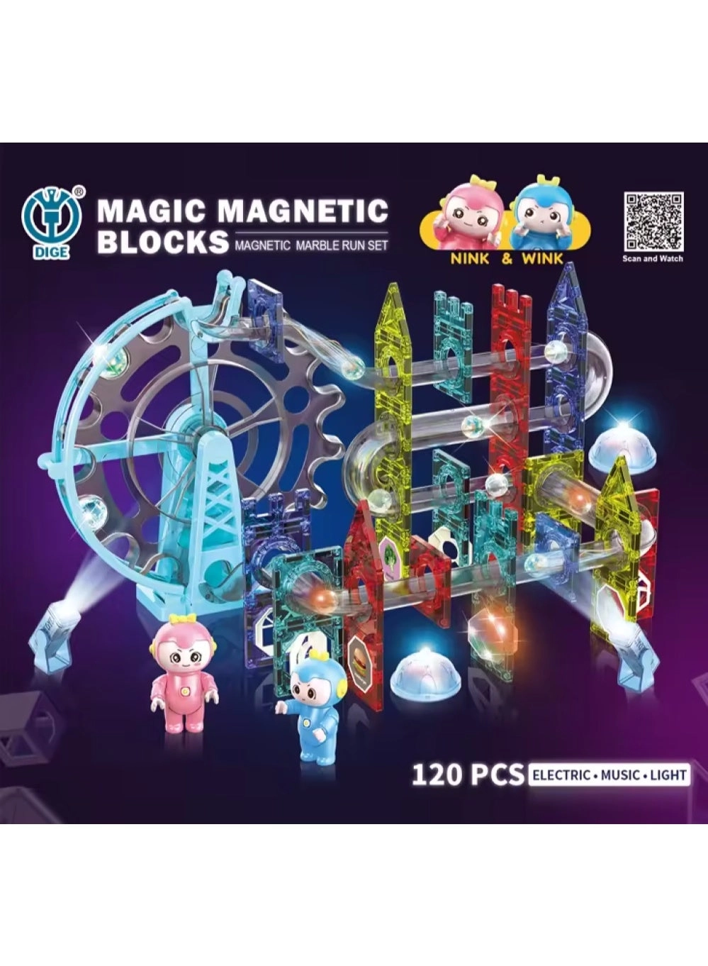 Magnetic Building Blocks - 120 pcs
