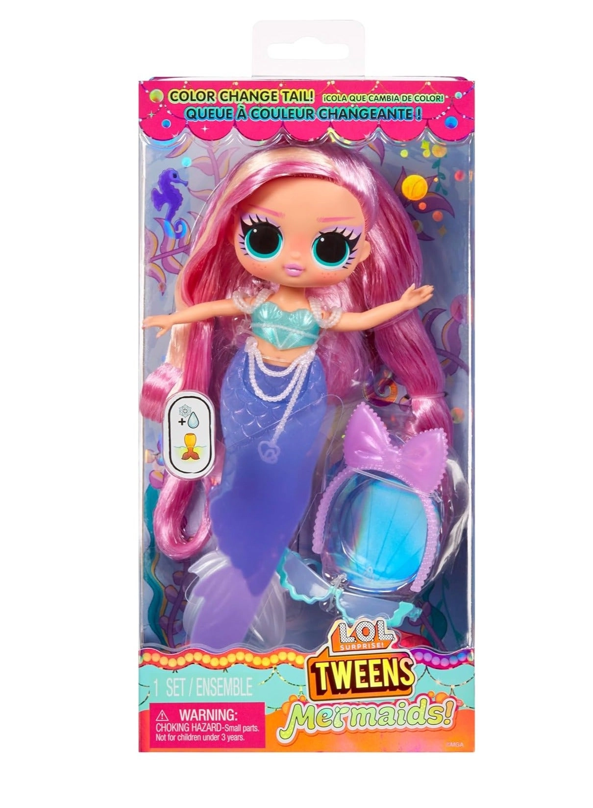 Lola Waves Tweens Mermaid Fashion Doll - Color-changing tail Ages 3+