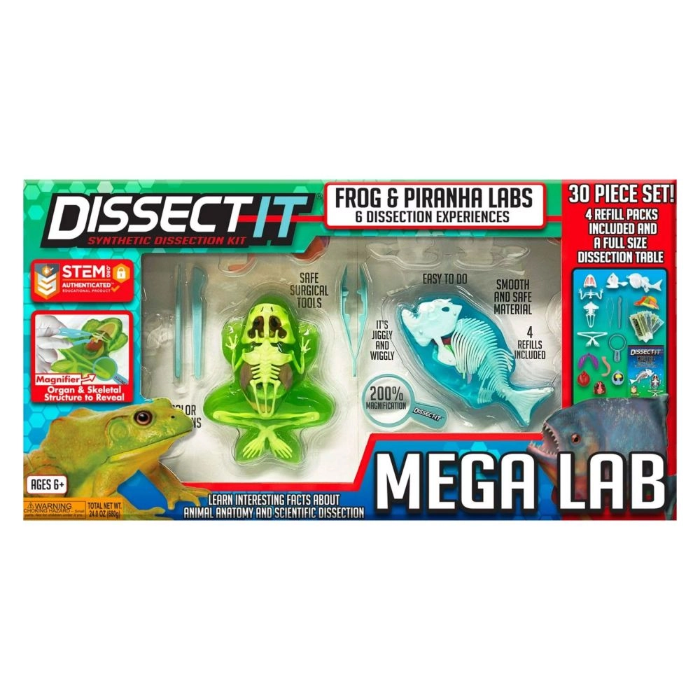 Slimy Dissect-It Megalab Frog & Piranha Anatomy - 6 years+ 30 pieces